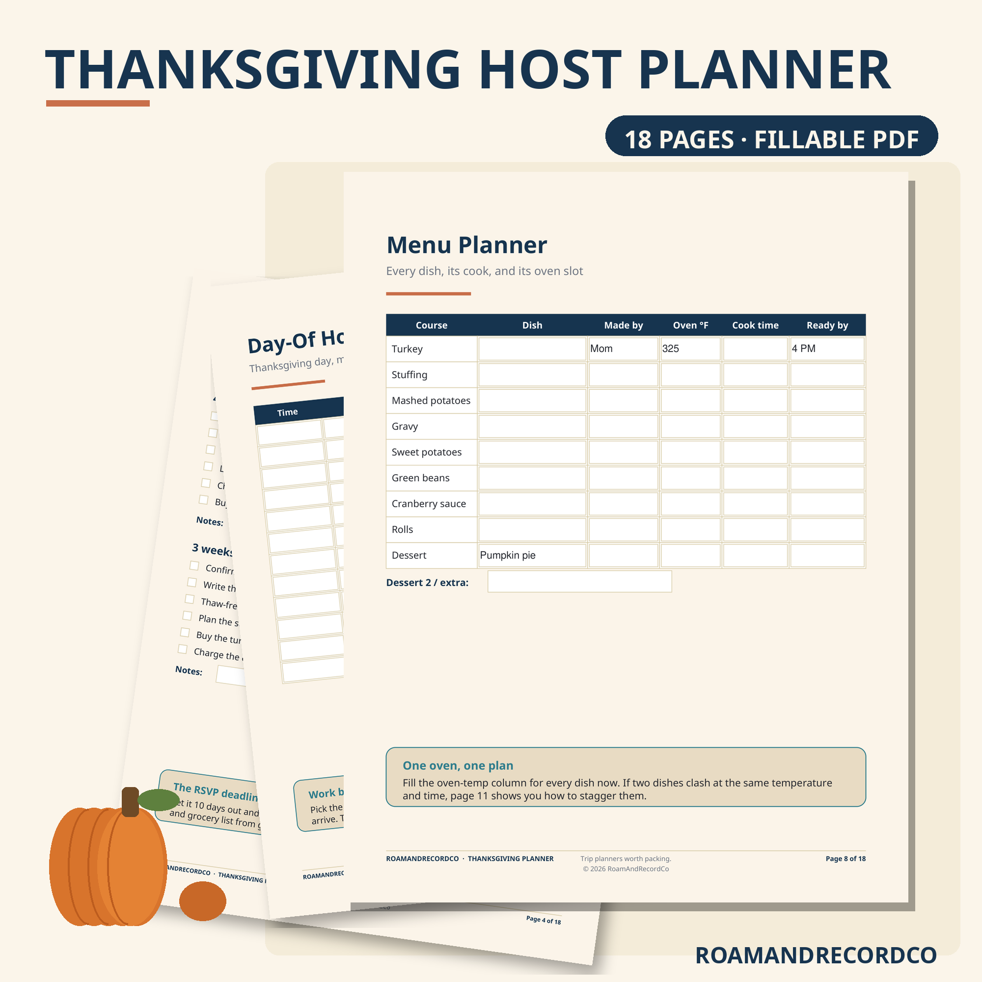 Thanksgiving Host Planner